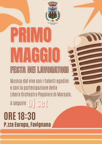 Primo Maggio a Favignana, concerto in Piazza Europa con i talenti egadini e la Libera Orchestra Popolare 
